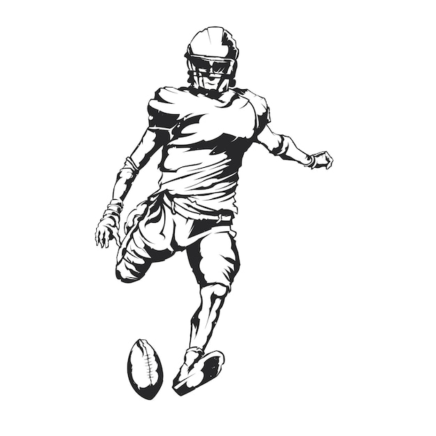 Isolated illustration of american football player