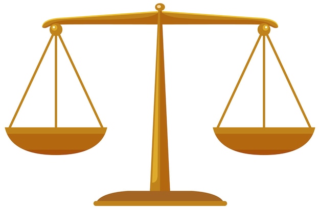 Isolated justice scales symbol on white background