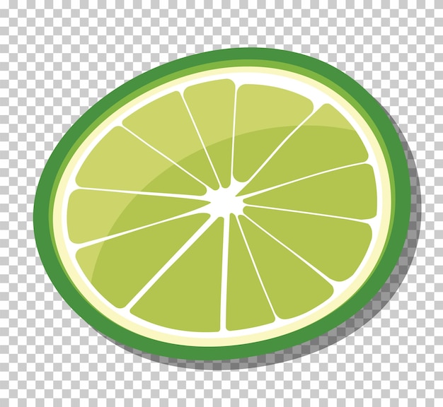 Free vector isolated lime sliced on grid background