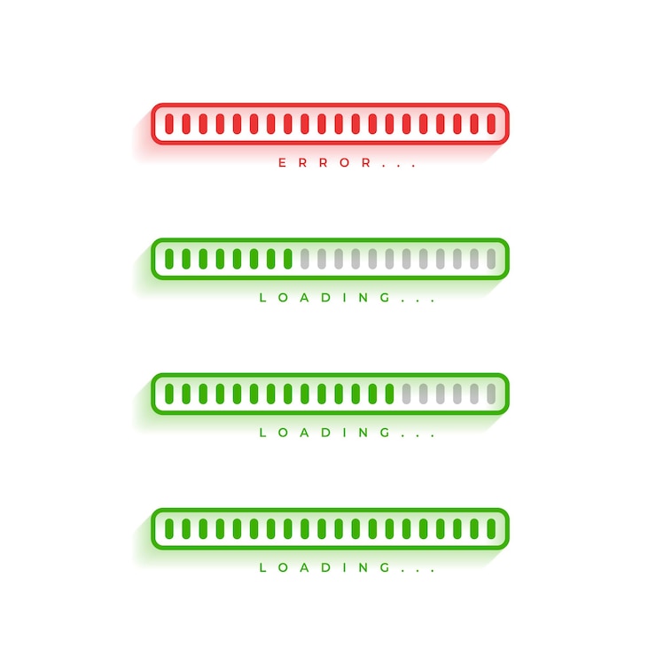 Free Vector isolated loading or error slider bar element in collection