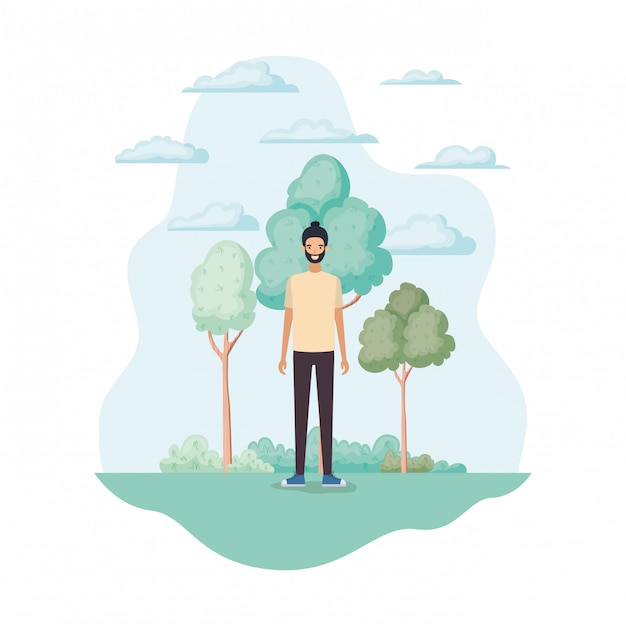 Free vector isolated man in the park