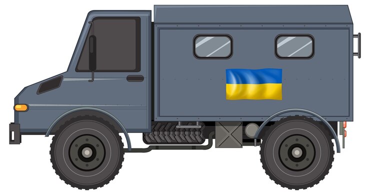 Бесплатный Вектор изолированный военный армейский грузовик