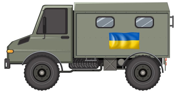 Free vector isolated military army truck