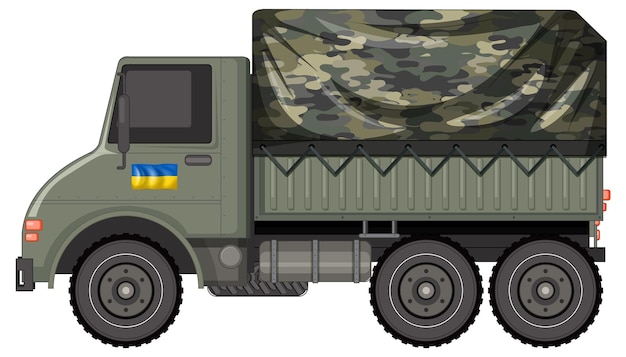 Free vector isolated military army truck