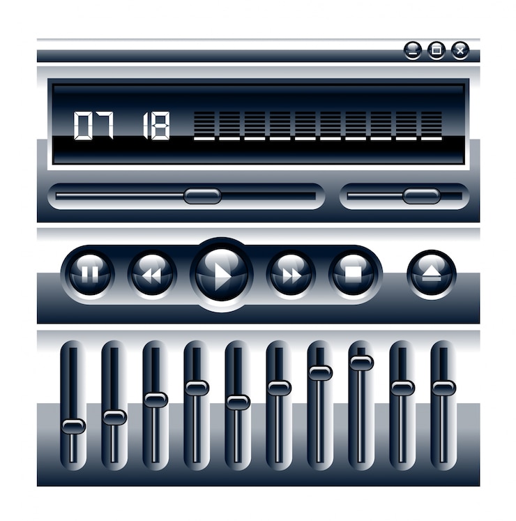 Free Vector isolated music controller