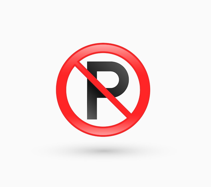 Free Vector isolated no parking or restricted traffic signboard design