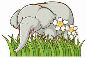 Free vector isolated picture of gray elephant