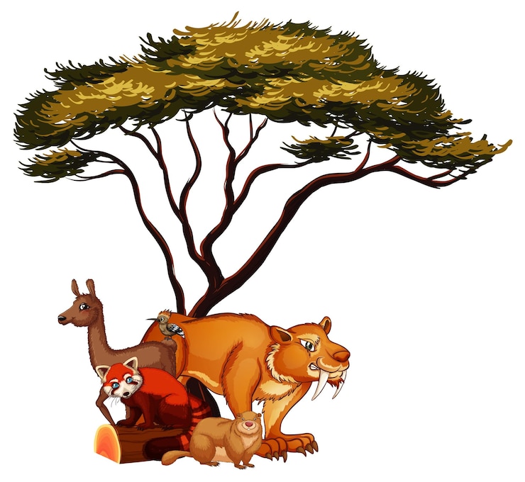 Free Vector isolated picture of many animals