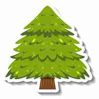 Free vector isolated pine tree sticker