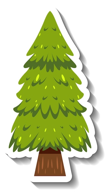 Free vector isolated pine tree sticker