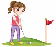 Free vector isolated professional golfer cartoon character