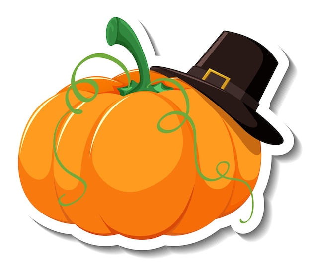 Free vector isolated pumpkin wearing hat