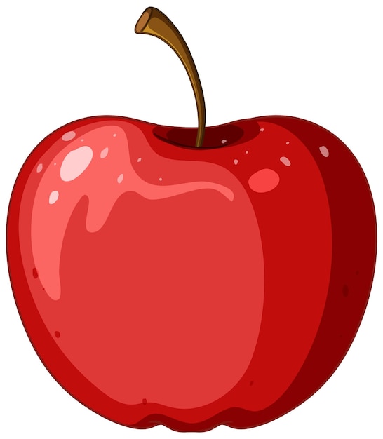 Free Vector isolated red apple cartoon