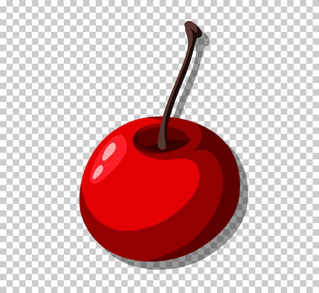 Isolated red cherry on grid background