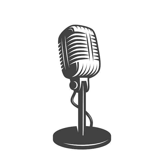 Free vector of isolated retro, vintage microphone.