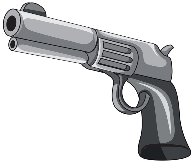 Isolated revolver cartoon on white background