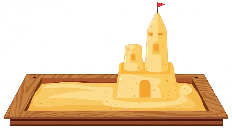 Free Vector isolated sandpit on white background