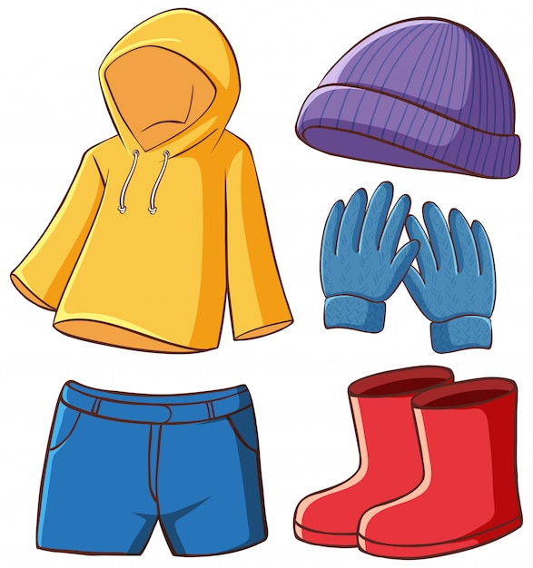 Free vector isolated set of clothes