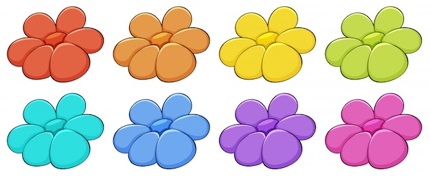 Free vector isolated set of flowers