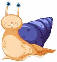 Free vector isolated snail cartoon character