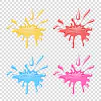 Free vector isolated splashes, blot, stains set