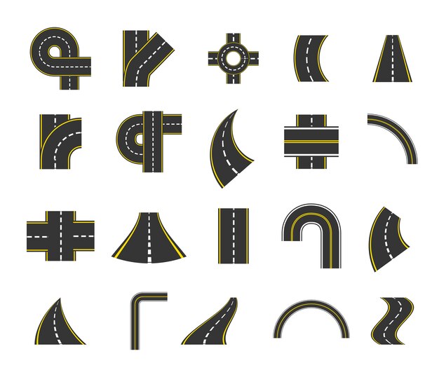 Isolated street icon set 