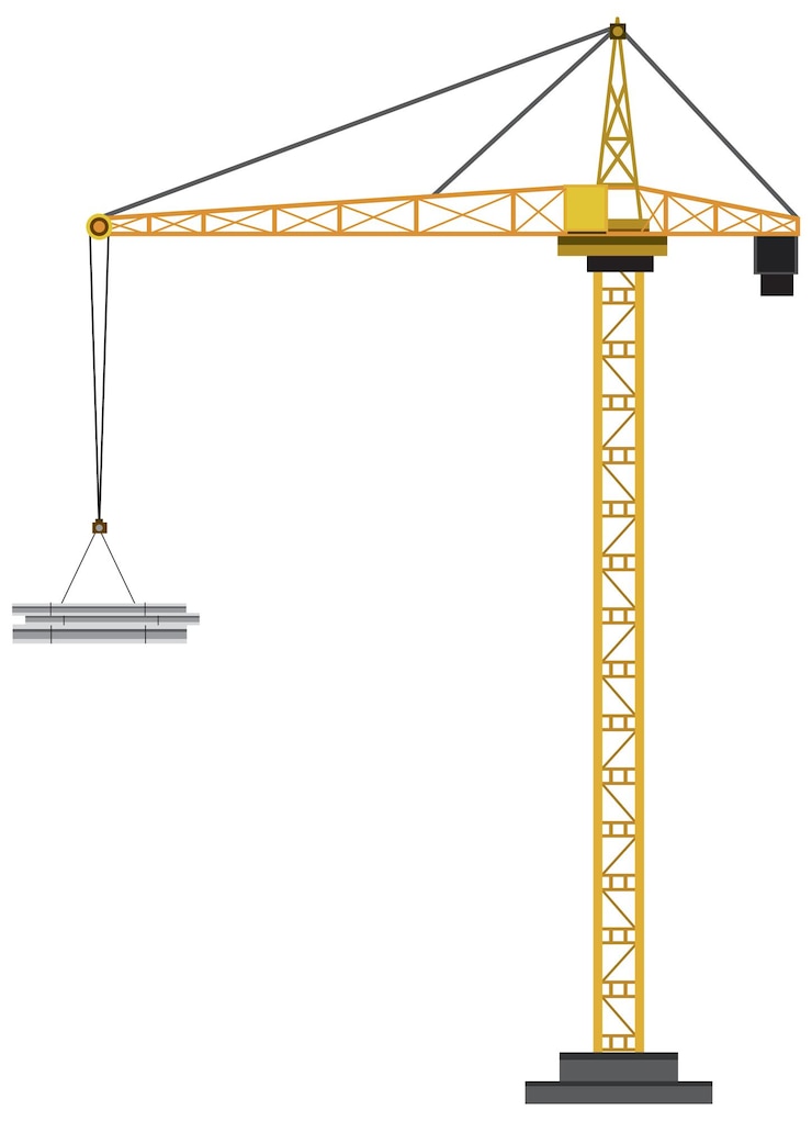 Free Vector isolated tower crane cartoon style