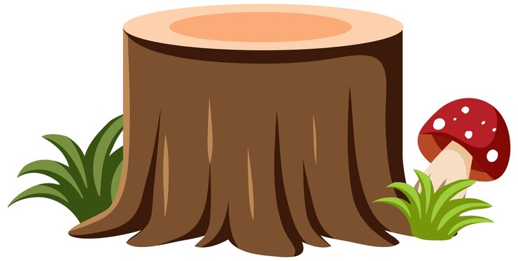 Free Vector isolated tree stump on white background