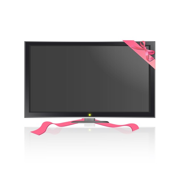 Isolated tv with ribbon