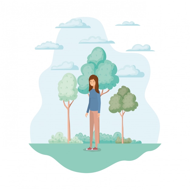 Free vector isolated woman in the park