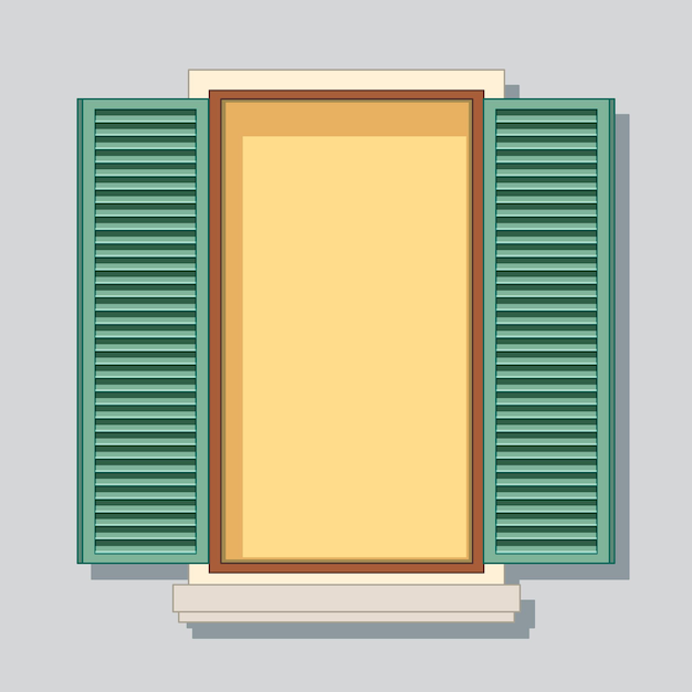 Free vector isolated wooden window for decor