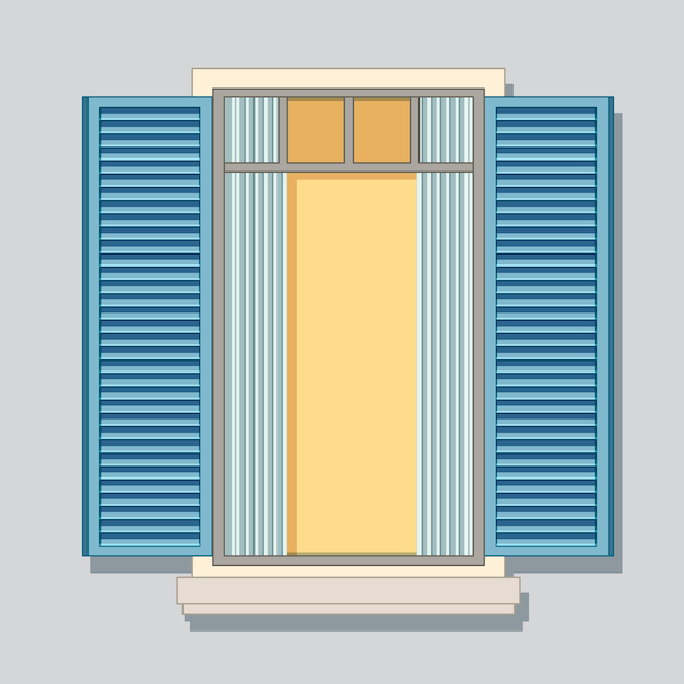 Free vector isolated wooden window for decor