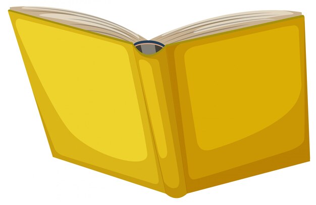 흰색 배경에 고립 된 노란 책