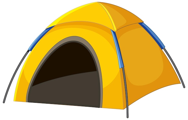 Изолированная желтая палатка на белом фоне