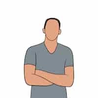 Free vector isolated young handsome man set in different poses on white background illustration