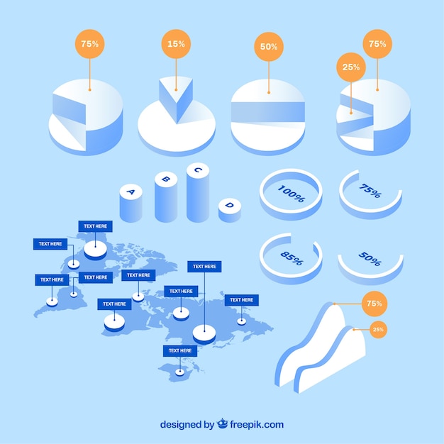 Free vector isometriс infographic elements