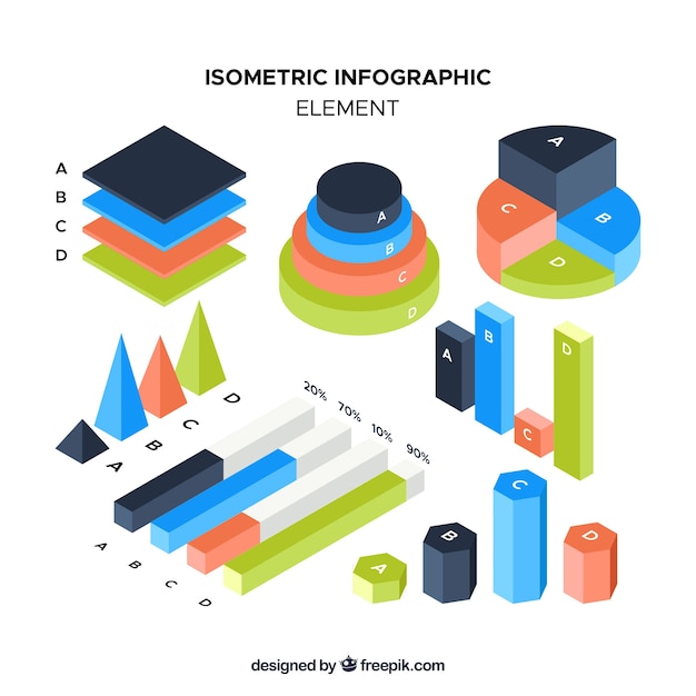 Free vector isometriс infographic elements