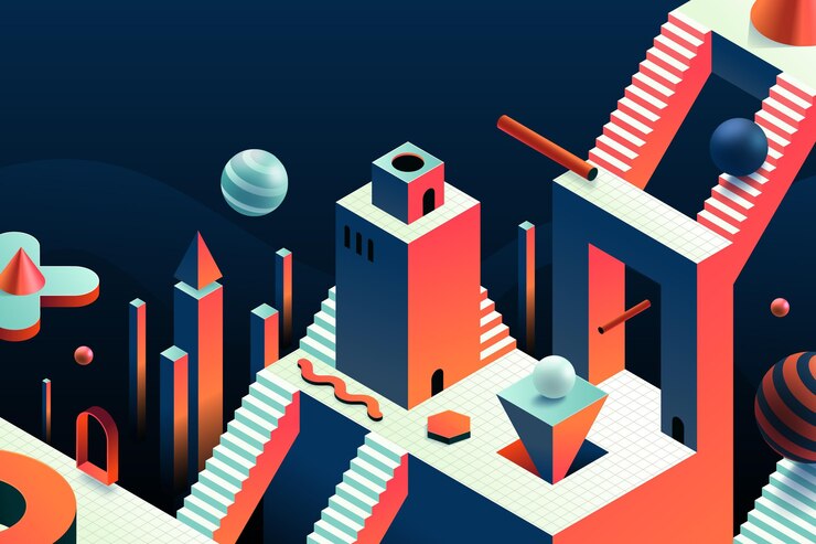 Free Vector isometric abstract background