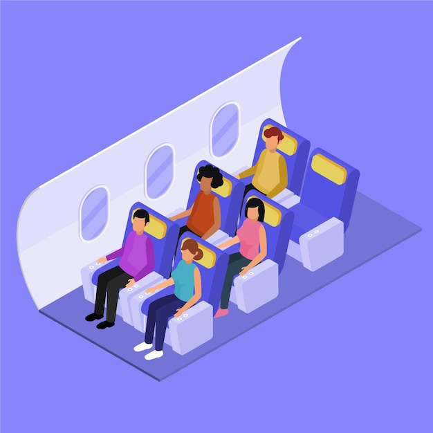 Isometric airplane boarding concept