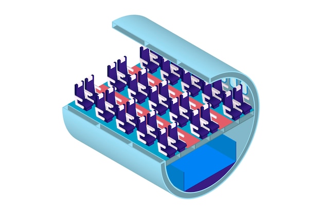 Free vector isometric airplane boarding