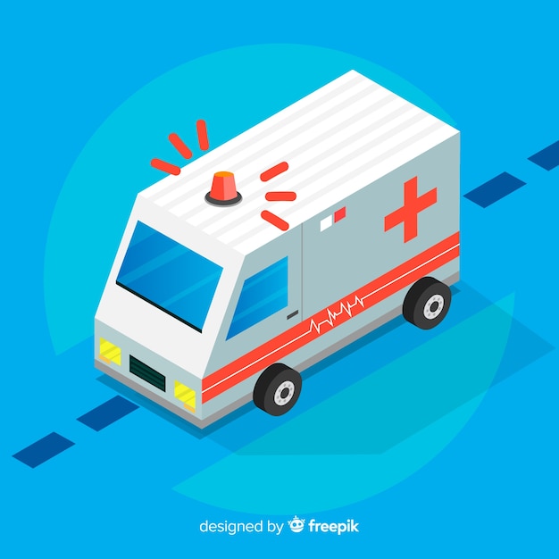 Free vector isometric ambulance concept