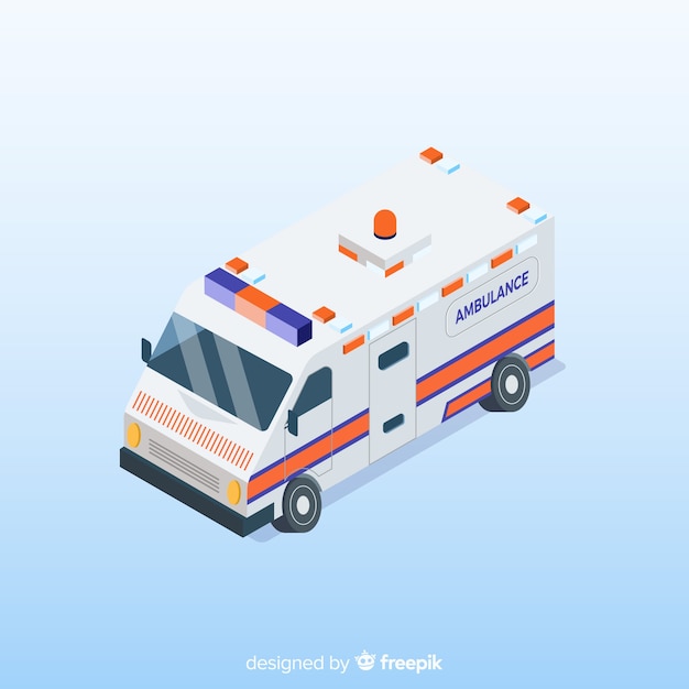 Free vector isometric ambulance design