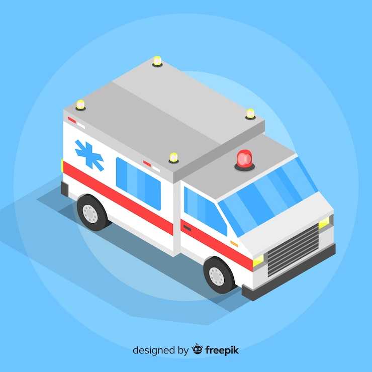 免費 Vector 同度式救護車設計