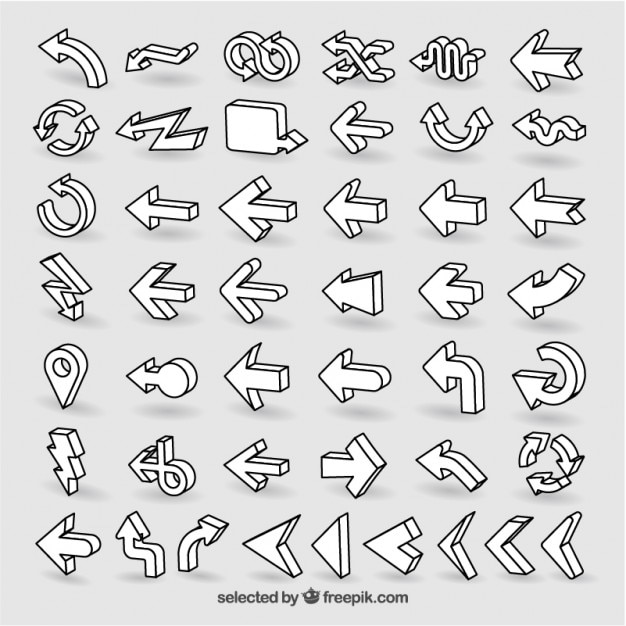 Free vector isometric arrows