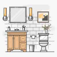 Free vector isometric bathroom interior design