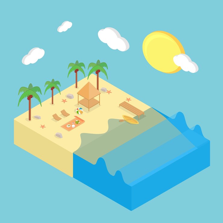 Free Vector isometric beach design