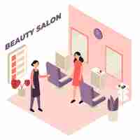 Free vector isometric beauty salon concept