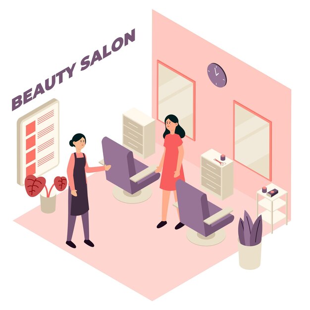 Isometric beauty salon concept