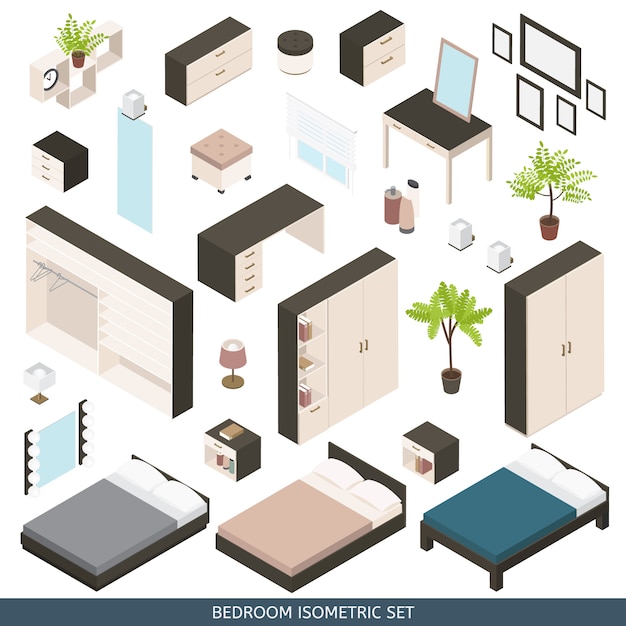 Isometric Bedroom, Scene Creator Set