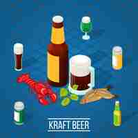 Free vector isometric beer